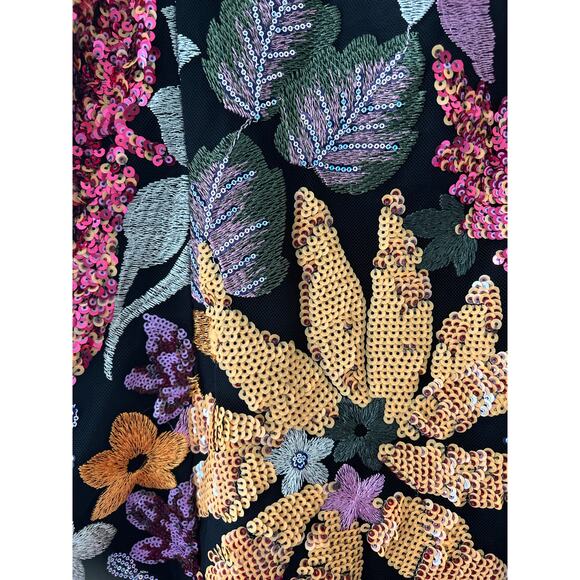 Endless Rose Women's Floral Sequin Sleeveless Mini Dress Size L - Picture 5 of 13